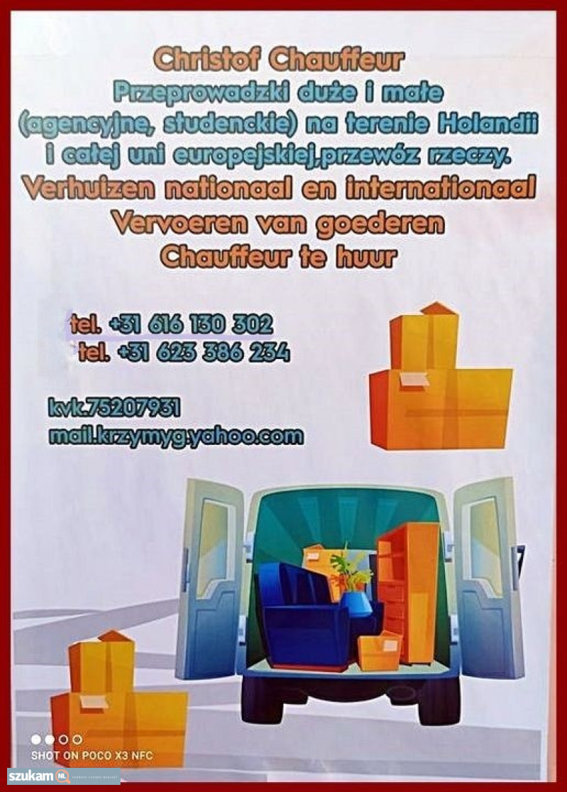 Zdjęcia przypisane do ogłoszeniaTransport, przeprowadzki Holandia codziennie.  w kategorii Przeprowadzki